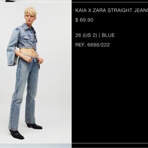 Kaia X Zara Straight Jeans. Size 26 / 2. Never worn with tags